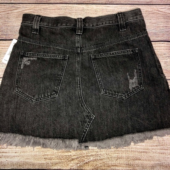 Free People Sanded Black Sidecar Mini Skirt NWT - Picture 9 of 11